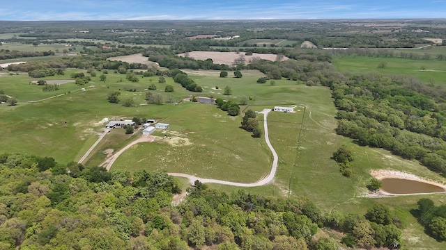 aerial view with a rural view