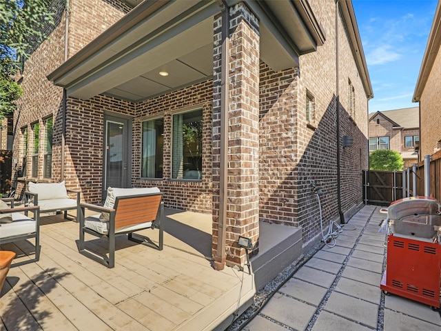 9136 Rock Daisy Ct, Dallas, TX 75231 - wooden deck with an outdoor hangout area