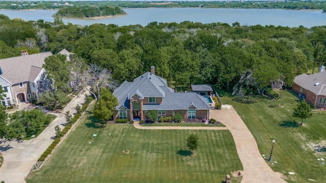 4007 Brooks Ct, Highland Village, TX 76226 - birds eye view of property featuring a water view