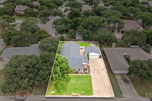 1764 Brown Trl, Hurst, TX 76054 - aerial perspective of suburban area featuring property boundaries highlighted