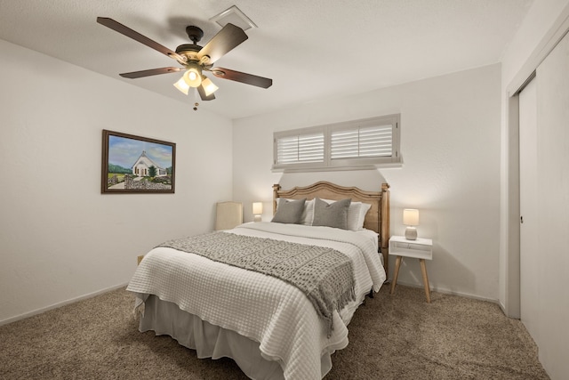 1764 Brown Trl, Hurst, TX 76054 - carpeted bedroom with a closet, a ceiling fan, and baseboards