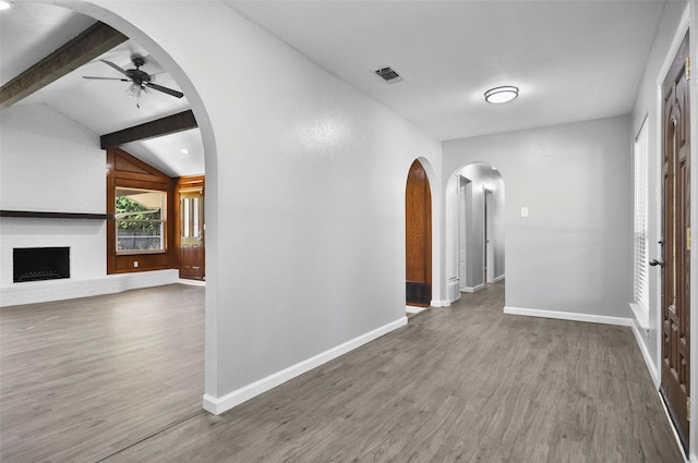 6709 Santiago Ave, Fort Worth, TX 76133 - entrance foyer featuring ceiling fan, wood finished floors, and baseboards