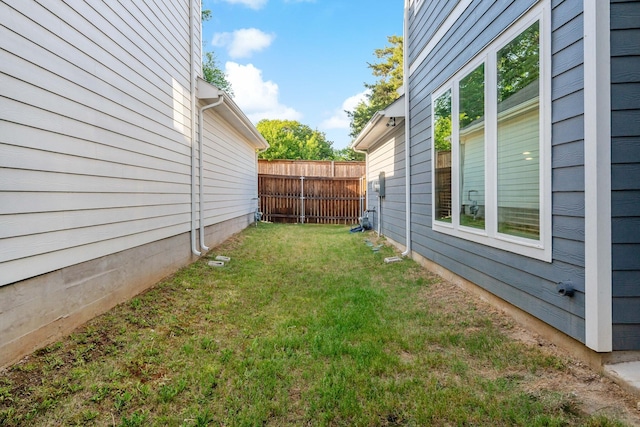 view of yard with fence