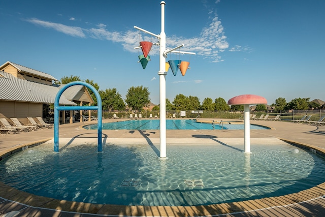 421 Fox Crossing Ln, Prosper, TX 75078 - community pool featuring fence and a patio area