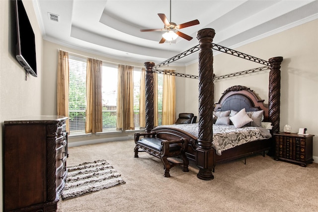 13043 Seattle Slew St, Frisco, TX 75035 - bedroom featuring crown molding, light carpet, ceiling fan, and baseboards