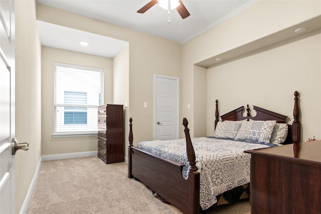 13043 Seattle Slew St, Frisco, TX 75035 - bedroom featuring light colored carpet, baseboards, ceiling fan, and crown molding