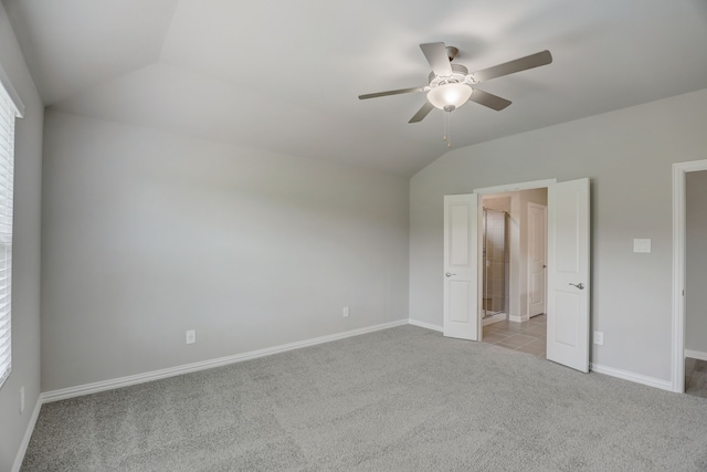 610 Willet Dr, Mckinney, TX 75069 - unfurnished bedroom with vaulted ceiling, ceiling fan, carpet flooring, and baseboards