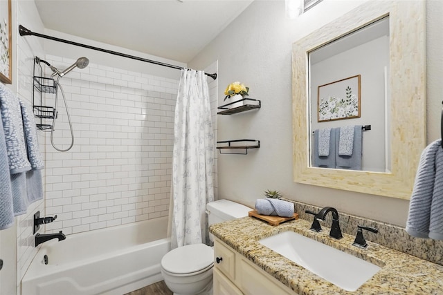 1102 Belvedere Dr, Allen, TX 75013 - full bath featuring shower / tub combo, vanity, and toilet