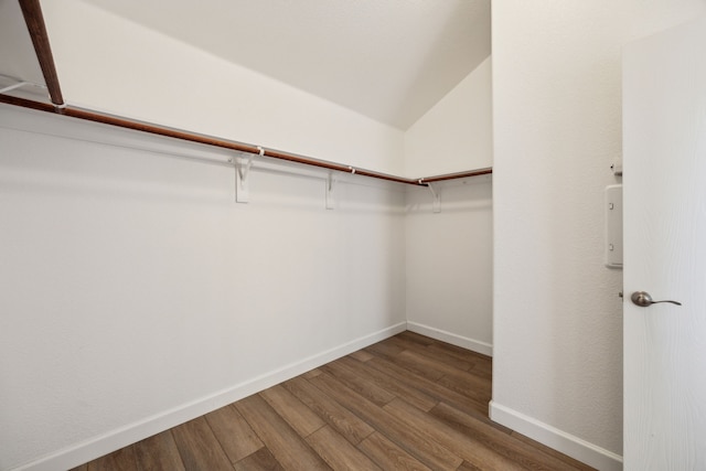 spacious closet with wood finished floors