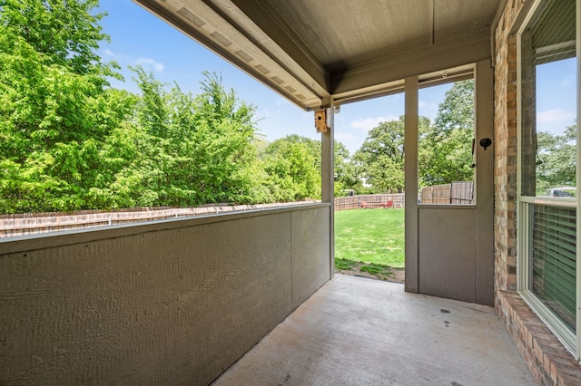 balcony with a patio area
