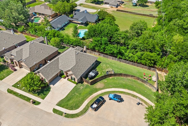 bird's eye view with a residential view