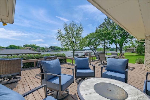 511 Kiowa Dr W, Lake Kiowa, TX 76240 - deck with a water view and outdoor dining space