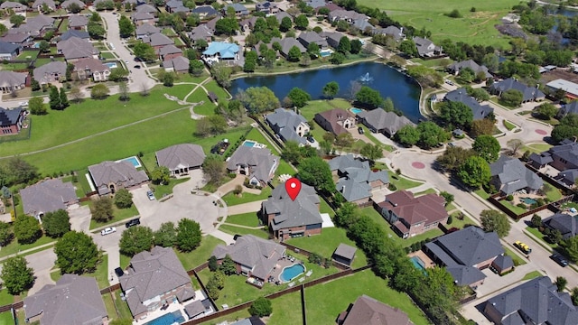 1750 Greenwood Ct, Prosper, TX 75078 - aerial view with a water view and a residential view