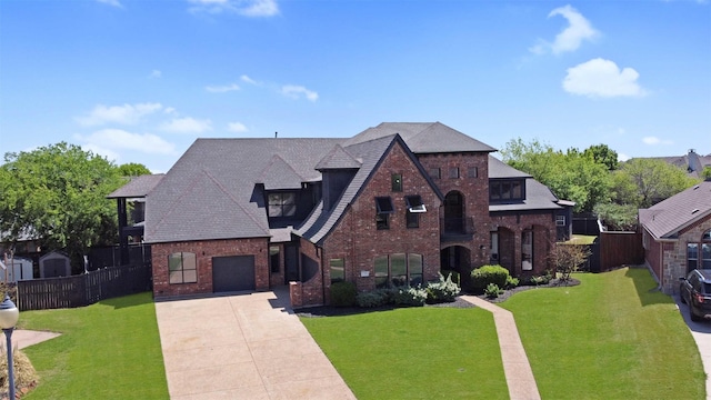 1750 Greenwood Ct, Prosper, TX 75078 - view of front of home featuring a front lawn, brick siding, and fence
