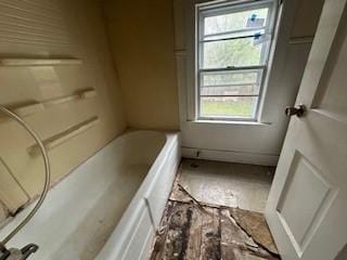 bathroom with plenty of natural light and a bathing tub