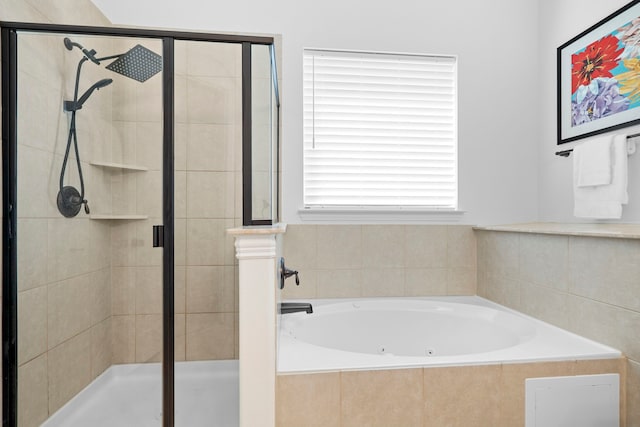 4717 Whitehall Ct, Mckinney, TX 75070 - bathroom with a shower stall and a tub with jets