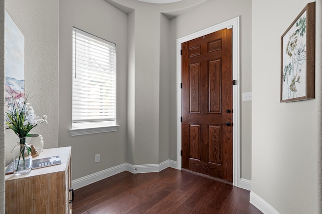 4717 Whitehall Ct, Mckinney, TX 75070 - foyer with dark wood-type flooring, plenty of natural light, and baseboards