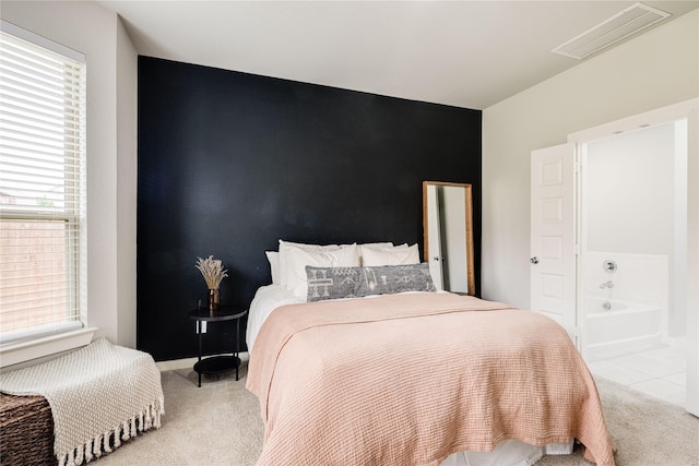 3504 Periwinkle Dr, Aubrey, TX 76227 - bedroom with light carpet and an accent wall