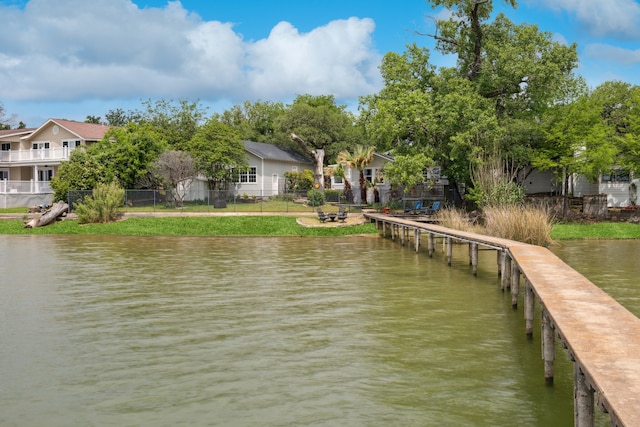 6725 Cahoba Dr, Fort Worth, TX 76135 - dock area featuring a water view and fence