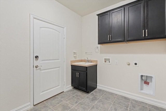6514 Eagle Rock Dr, Frisco, TX 75036 - washroom featuring a sink, hookup for an electric dryer, washer hookup, hookup for a gas dryer, and cabinet space