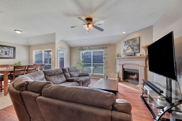 6121 Bowfin Dr, Fort Worth, TX 76179 - living area featuring ceiling fan, a wealth of natural light, and wood finished floors