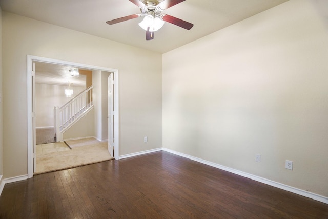 803 Sterling Ct, Allen, TX 75002 - unfurnished bedroom featuring wood-type flooring, baseboards, and ceiling fan