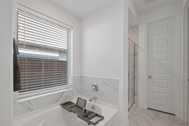 3023 Wind Knot Way, Royse City, TX 75189 - full bath with a bath, marble finish floors, and a marble finish shower