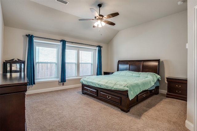 1400 Stone Ridge Dr, Anna, TX 75409 - bedroom featuring lofted ceiling, a ceiling fan, baseboards, and light carpet