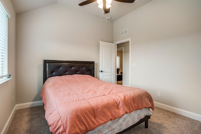 1400 Stone Ridge Dr, Anna, TX 75409 - carpeted bedroom with vaulted ceiling, multiple windows, visible vents, and baseboards