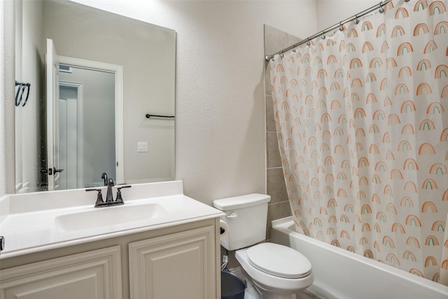 1400 Stone Ridge Dr, Anna, TX 75409 - full bathroom featuring vanity, shower / bathtub combination with curtain, and toilet