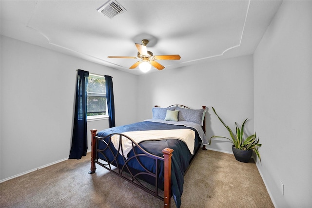 620 Linda Dr, Burleson, TX 76028 - bedroom featuring visible vents, carpet flooring, baseboards, and ceiling fan