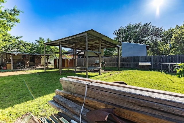 view of yard with fence