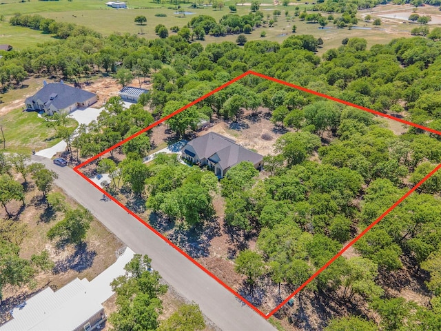 2033 Antler Loop, Poolville, TX 76487 - aerial view of property's location featuring property boundaries highlighted