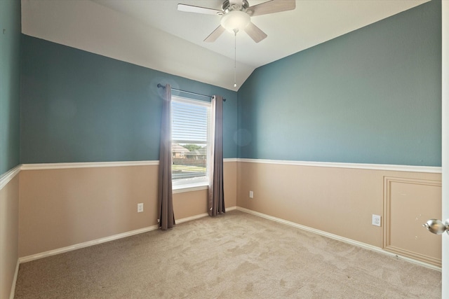 403 Connemara Trl, Celina, TX 75009 - carpeted spare room featuring a ceiling fan, vaulted ceiling, and baseboards