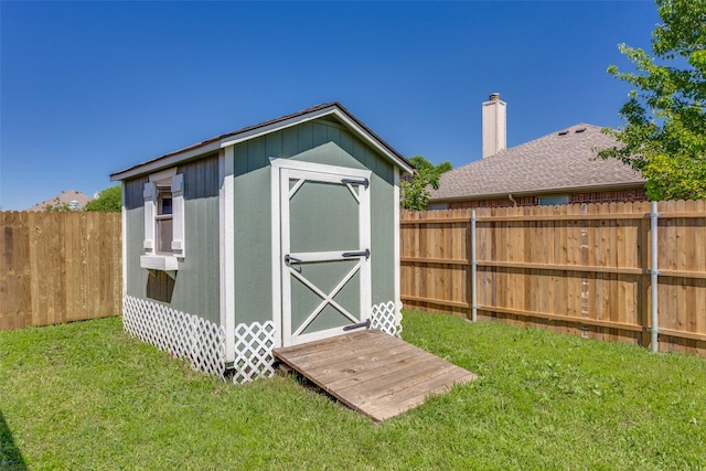 608 Piper Dr, Saginaw, TX 76179 - view of shed with a fenced backyard