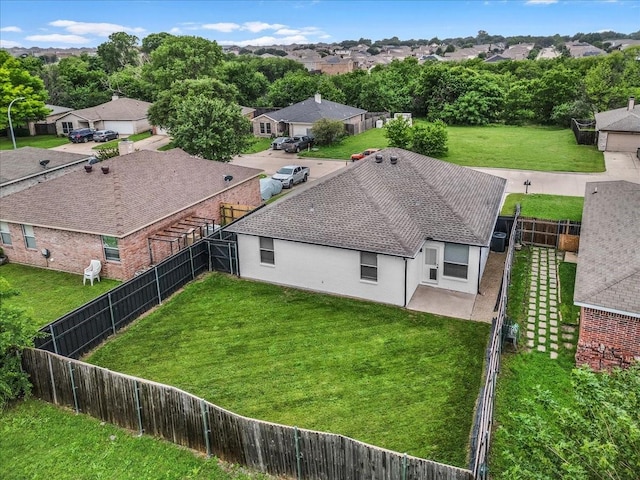 drone / aerial view with a residential view