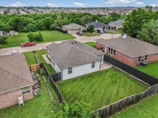 aerial view with a residential view