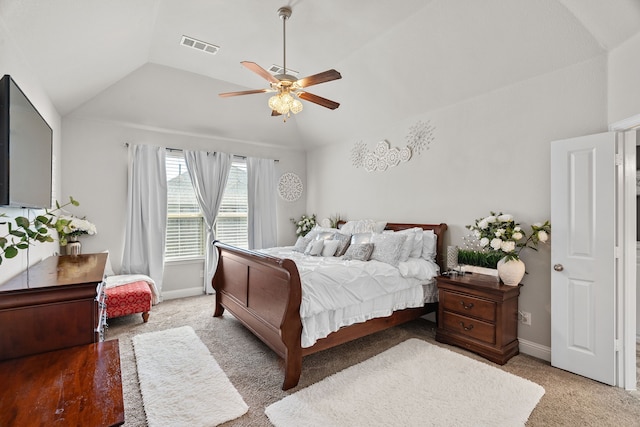 1884 Knoxbridge Rd, Forney, TX 75126 - bedroom with baseboards, vaulted ceiling, visible vents, and carpet