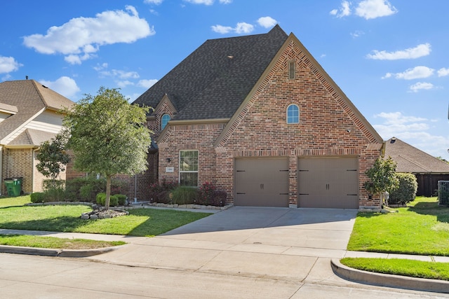 1884 Knoxbridge Rd, Forney, TX 75126 - traditional-style home with concrete driveway, a front lawn, brick siding, and a shingled roof