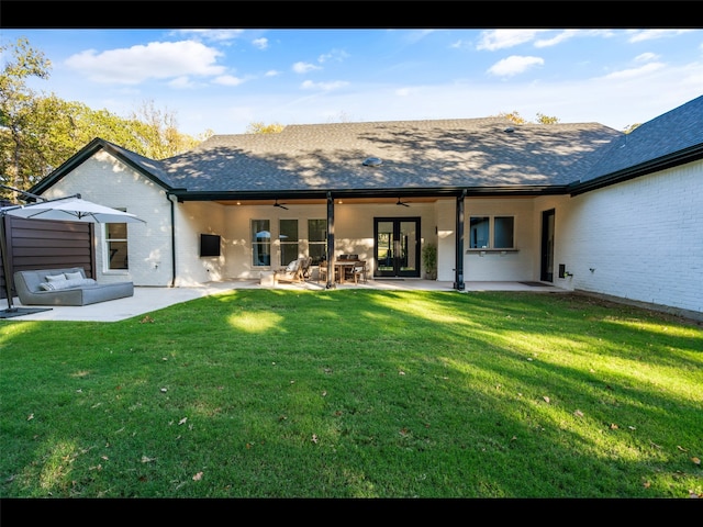 612 Glade Stream Ct, Azle, TX 76020 - rear view of property featuring brick siding, a patio, and ceiling fan