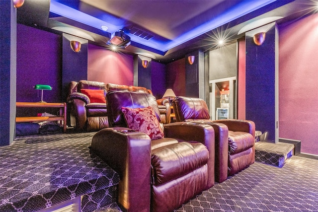 1301 Meadows Ave, Lantana, TX 76226 - home theater room featuring carpet flooring