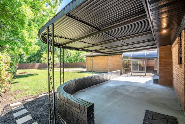 view of patio featuring a fenced backyard