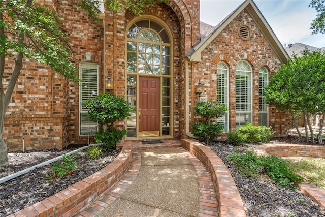 1405 Chesapeake Dr, Plano, TX 75093 - doorway to property featuring brick siding