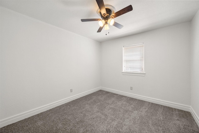 3319 Sheffield Dr, Arlington, TX 76013 - unfurnished room with dark carpet, baseboards, and a ceiling fan