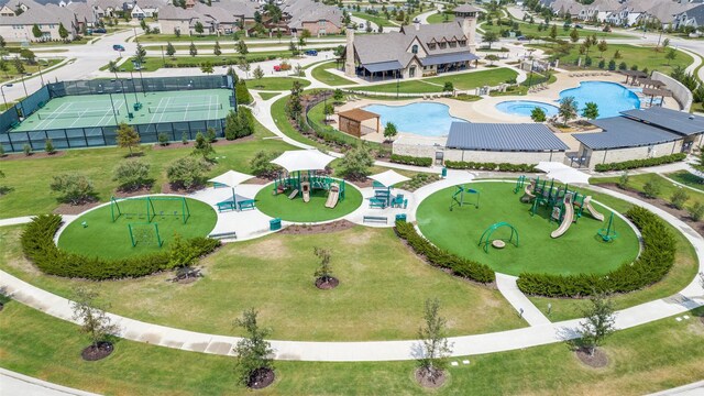 birds eye view of property featuring a residential view
