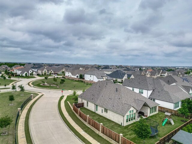 aerial view with a residential view