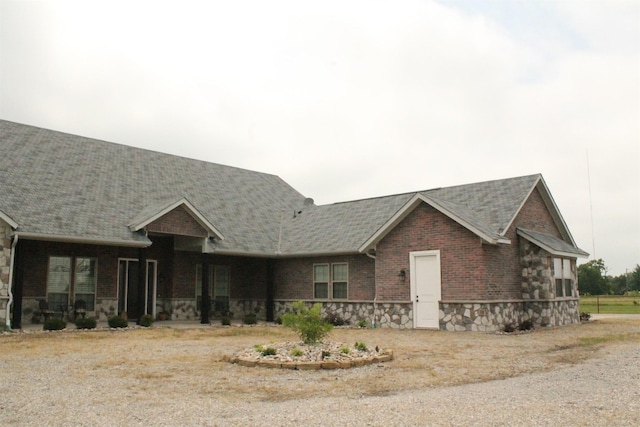 8636 Morgan Rd, Blue Ridge, TX 75424 - ranch-style house featuring stone siding and a shingled roof