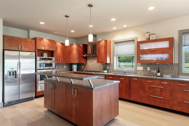 1228 Miller Rd, Melissa, TX 75454 - kitchen featuring dark countertops, a center island, a sink, and appliances with stainless steel finishes