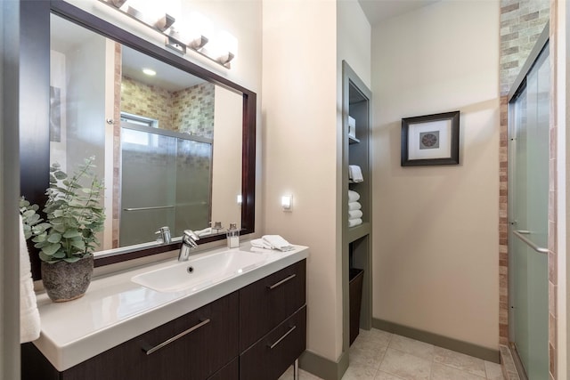 1228 Miller Rd, Melissa, TX 75454 - bathroom with a shower stall, baseboards, and vanity