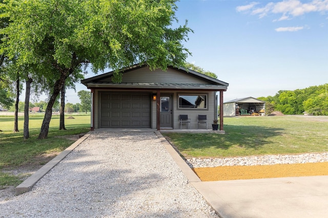 1228 Miller Rd, Melissa, TX 75454 - view of front of house with a garage, gravel driveway, and a front yard